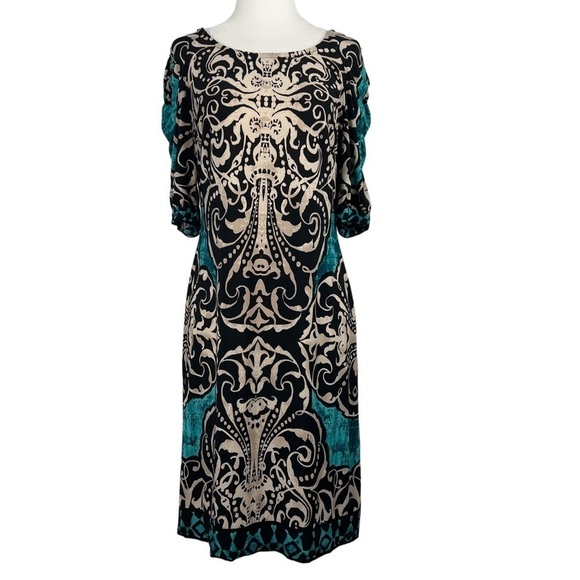 DRESS BARN RUCHED 3/4‎ SLEEVE SHEATH DRESS - Picture 1 of 12